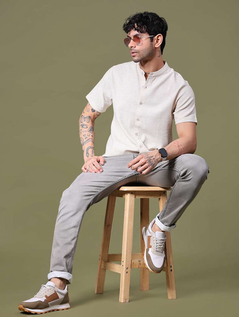 men self design short sleeve regular fit casual shirt - 21906862 -  Standard Image - 4