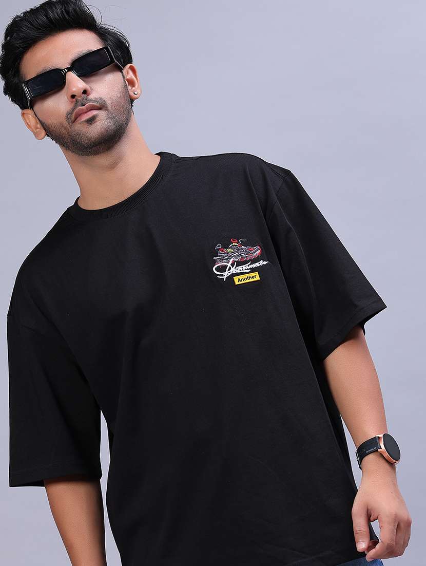 men back print short sleeve oversized t-shirt