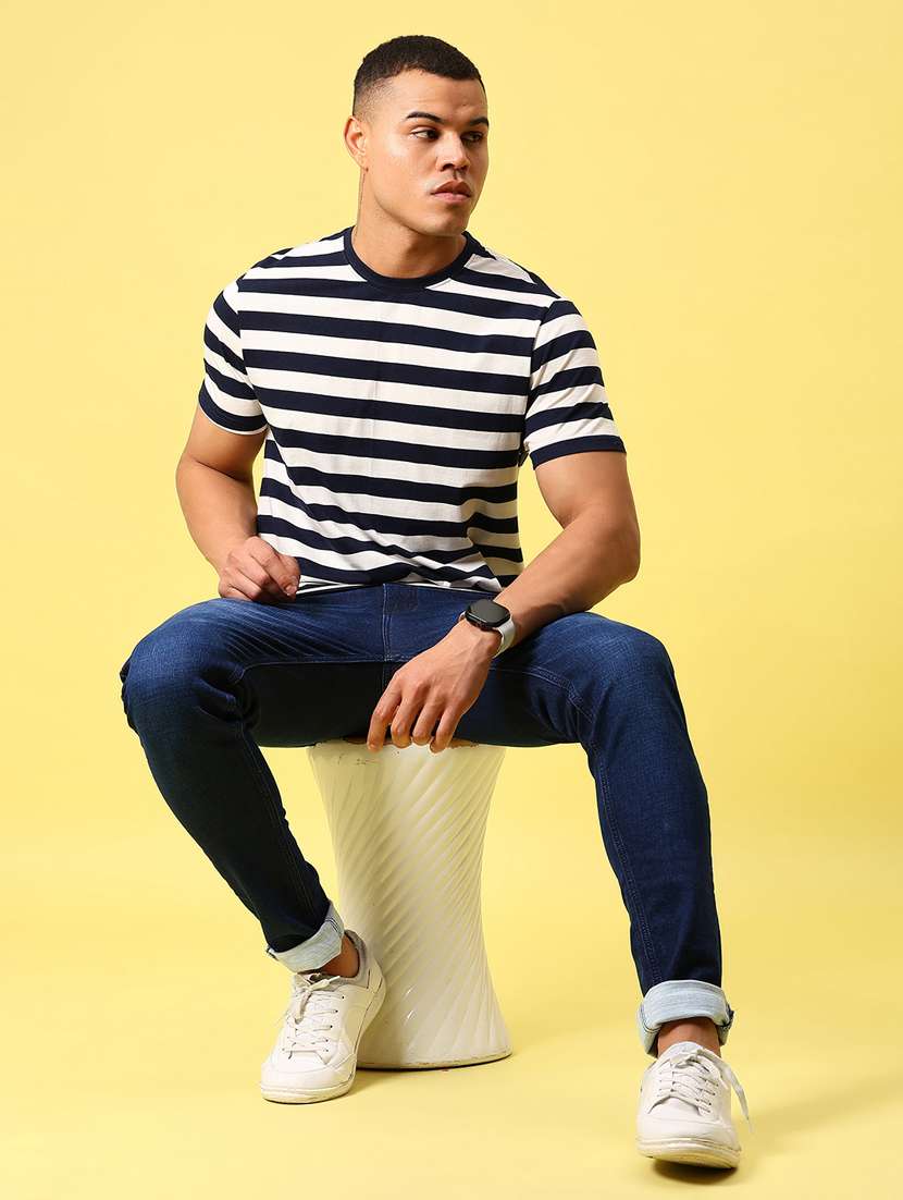 men striped short sleeve regular fit t-shirt - 21906880 -  Standard Image - 4