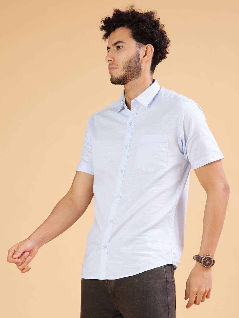 blue cotton casual shirt - 21906887 - Standard Image - 1