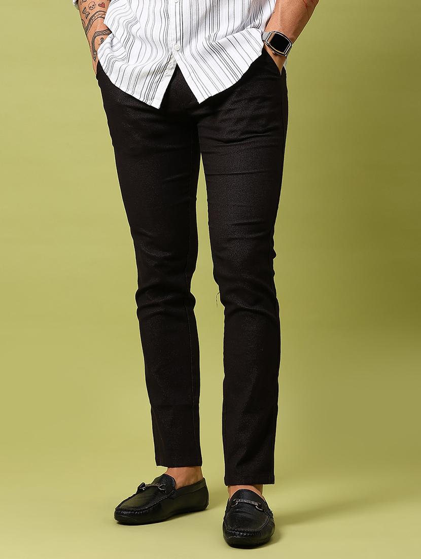 men solid mid rise slim fit chinos 