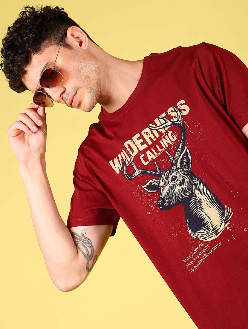 men printed short sleeve regular fit t-shirt - 21906901 -  Standard Image - 1