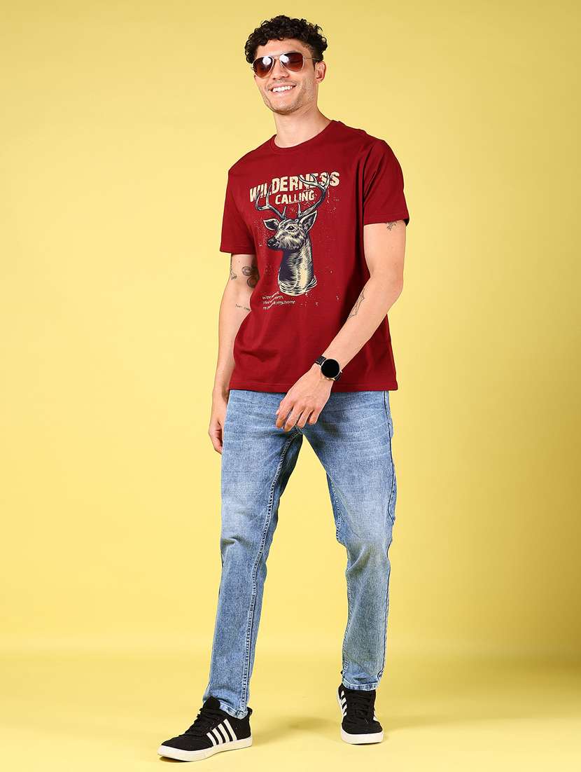 men printed short sleeve regular fit t-shirt - 21906901 -  Standard Image - 4