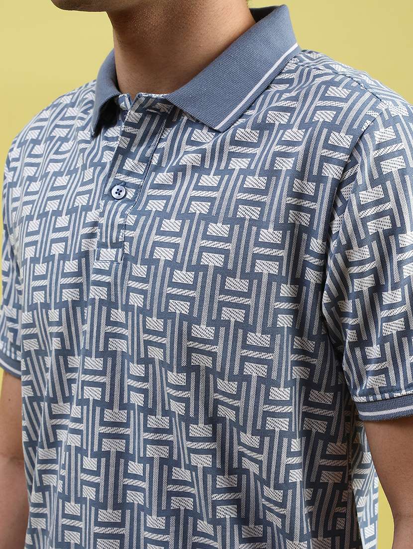 men printed short sleeve regular fit polo t-shirt - 21906909 -  Standard Image - 4
