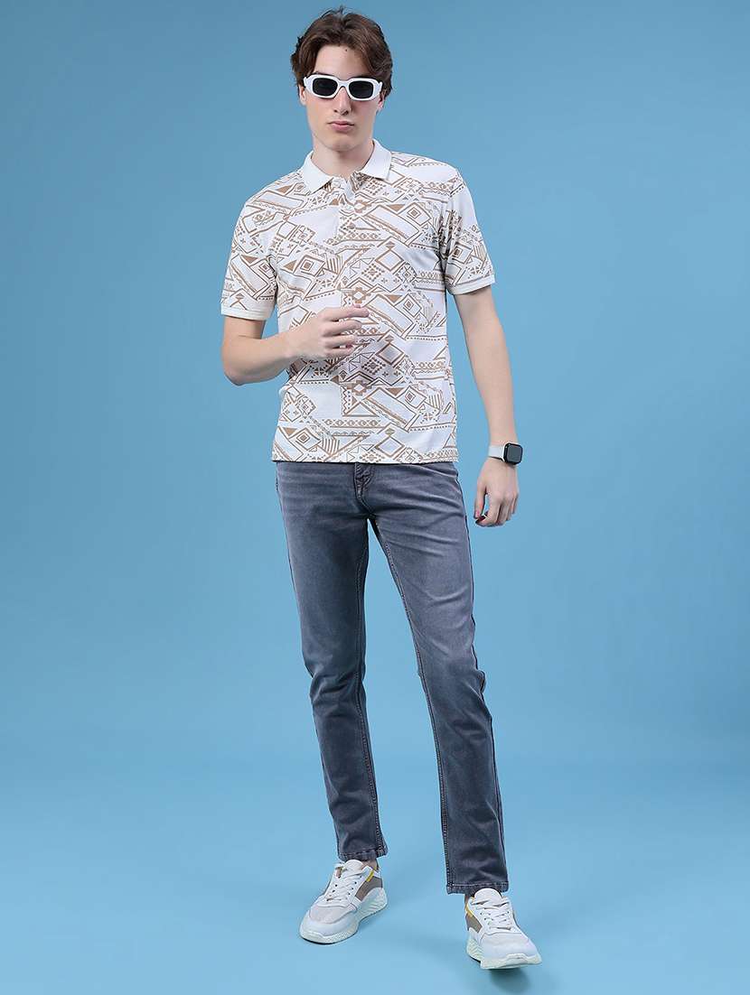 men printed short sleeve regular fit polo t-shirt - 21906910 -  Standard Image - 4