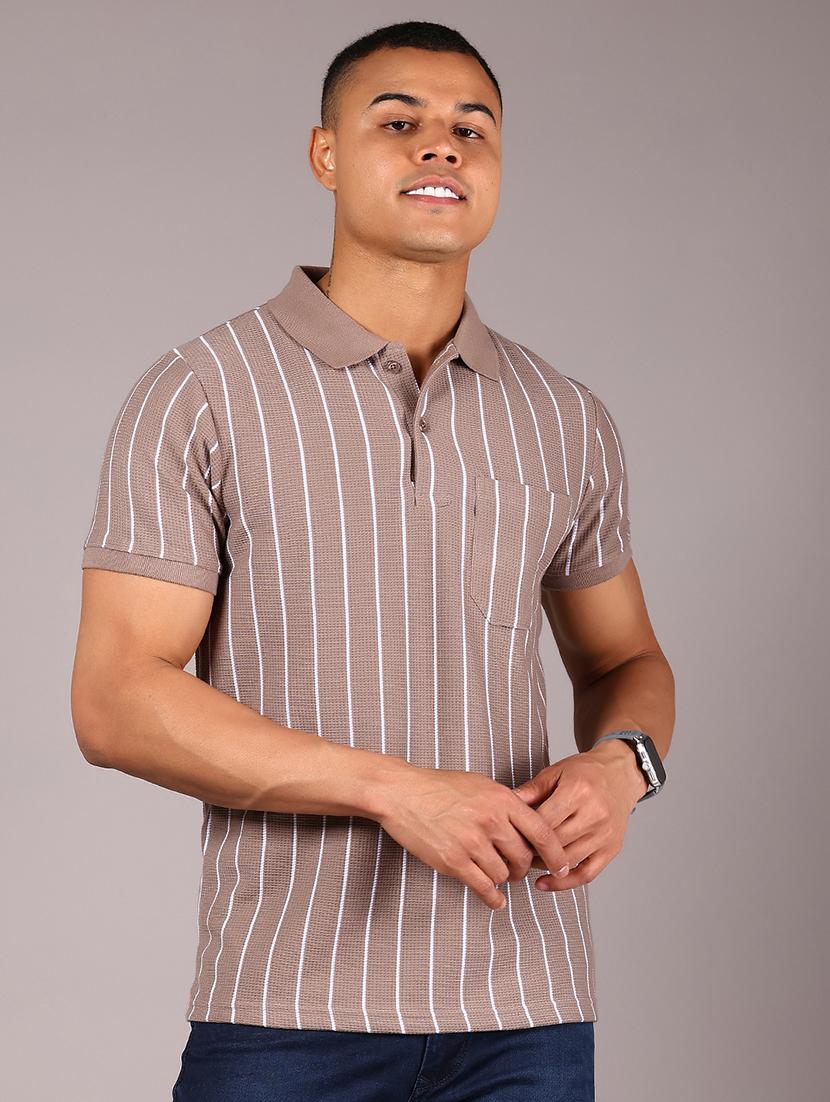 men striped short sleeve regular fit polo t-shirt - 21906914 -  Standard Image - 1