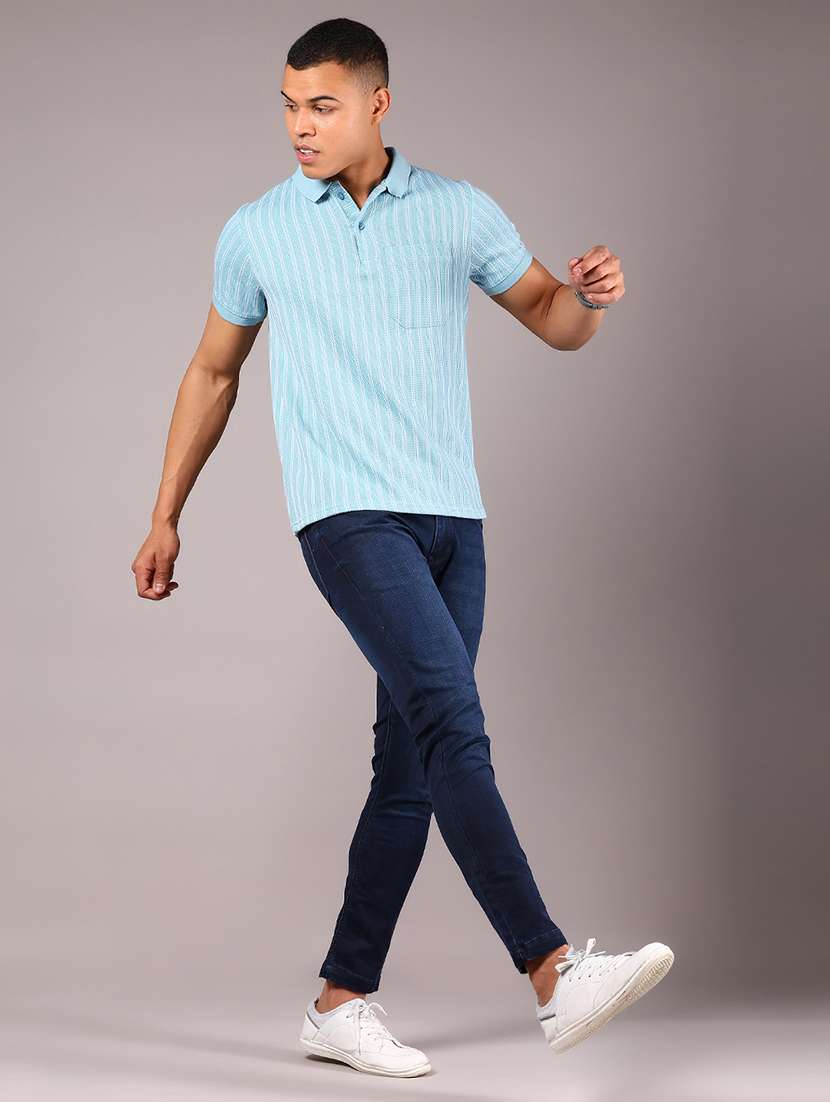 men striped short sleeve regular fit polo t-shirt - 21906922 -  Standard Image - 4