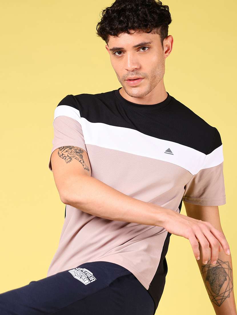 men color block short sleeve regular fit t-shirt