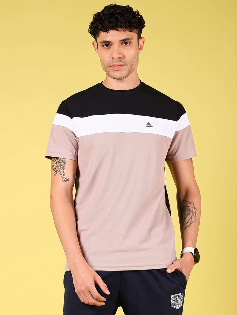 men color block short sleeve regular fit t-shirt - 21906925 -  Standard Image - 1
