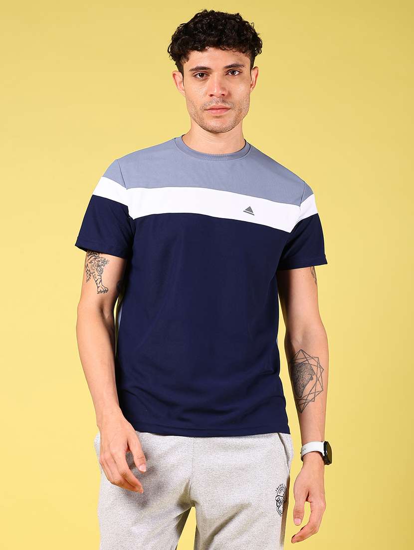 men color block short sleeve regular fit t-shirt