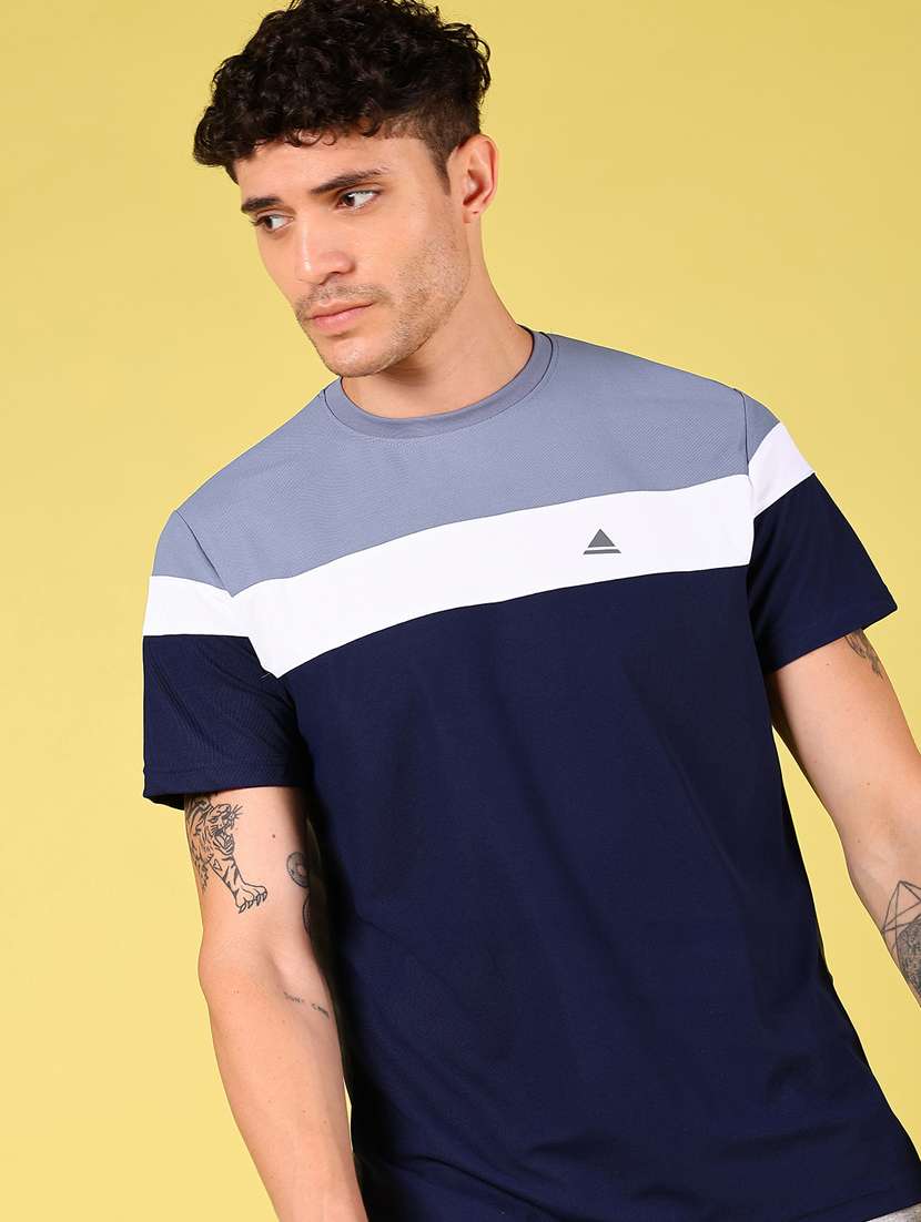 men color block short sleeve regular fit t-shirt - 21906926 -  Standard Image - 1
