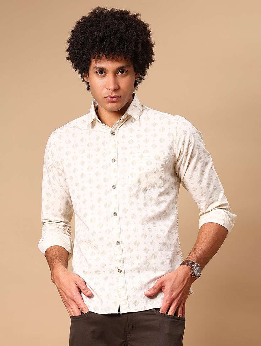 men printed long sleeve regular fit casual shirt - 21907012 -  Standard Image - 1