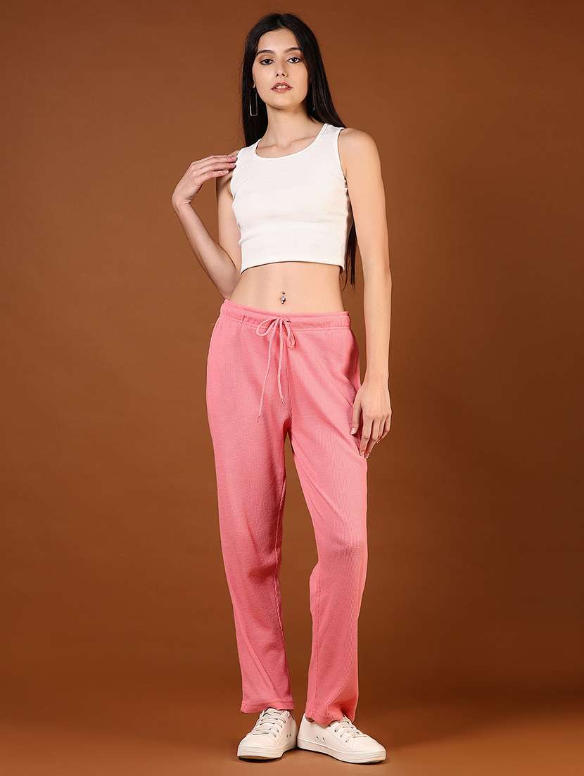 women solid mid rise regular fit track pant - 21907106 -  Standard Image - 4