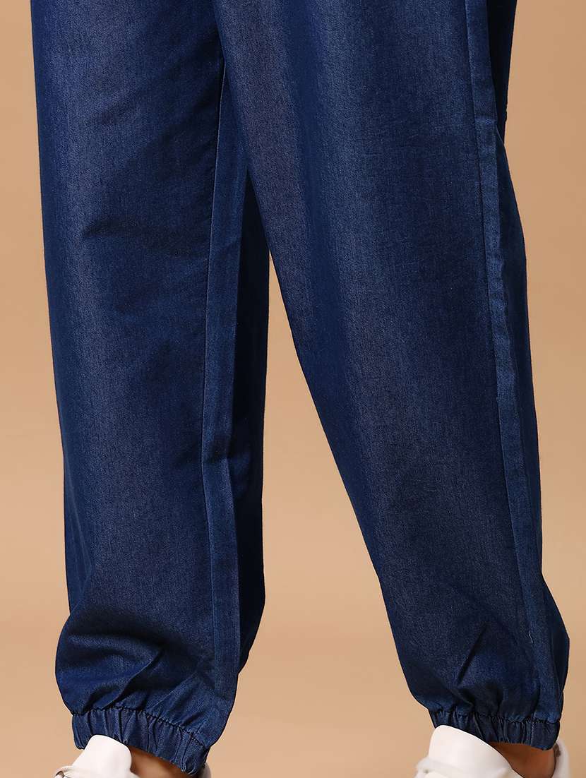 Women Blue Solid Relaxed Fit Jogger - 21907112 -  Standard Image - 4