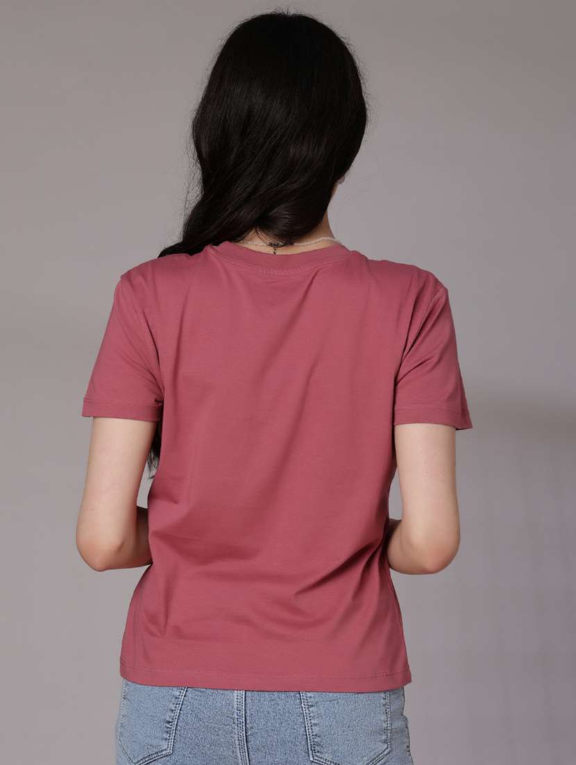 women front print round neck t-shirt - 21907114 - Standard Image - 4
