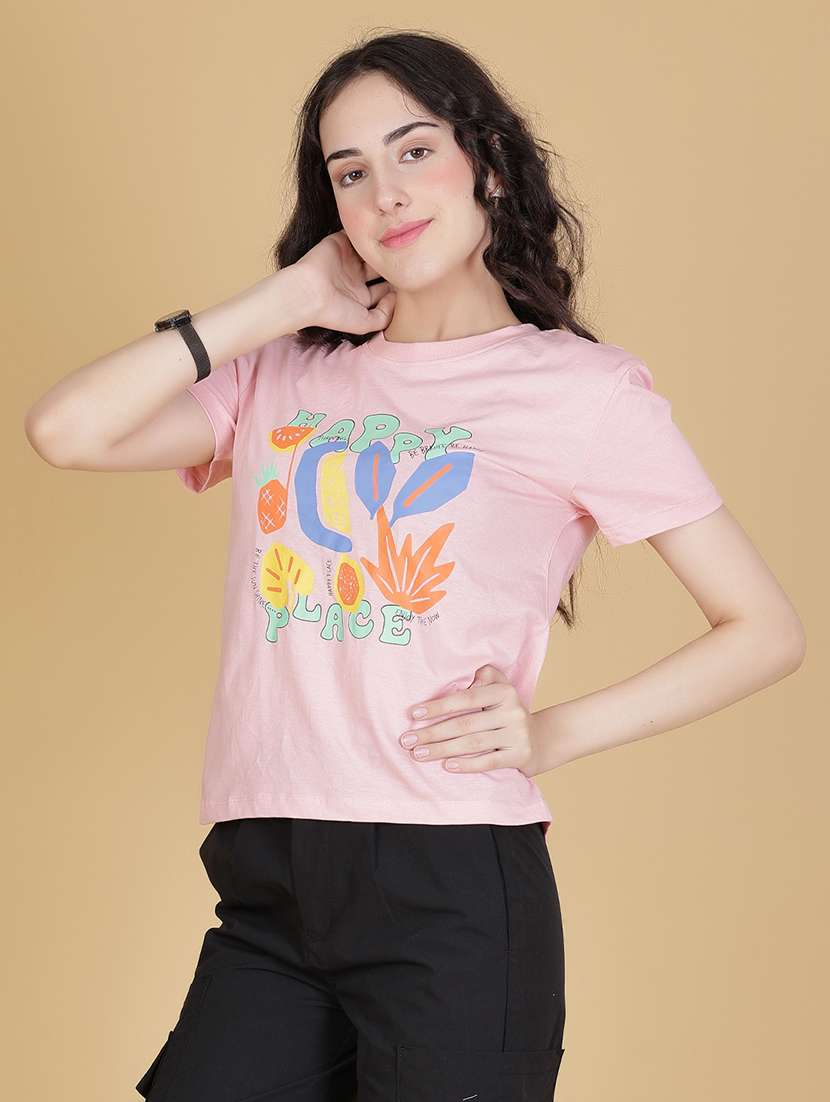 women printed short sleeve regular t-shirt - 21907115 -  Standard Image - 1
