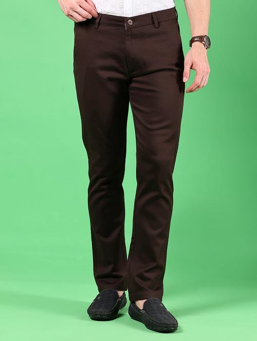 men solid md rise flat front casual chinos - 21907465 - Standard Image - 0