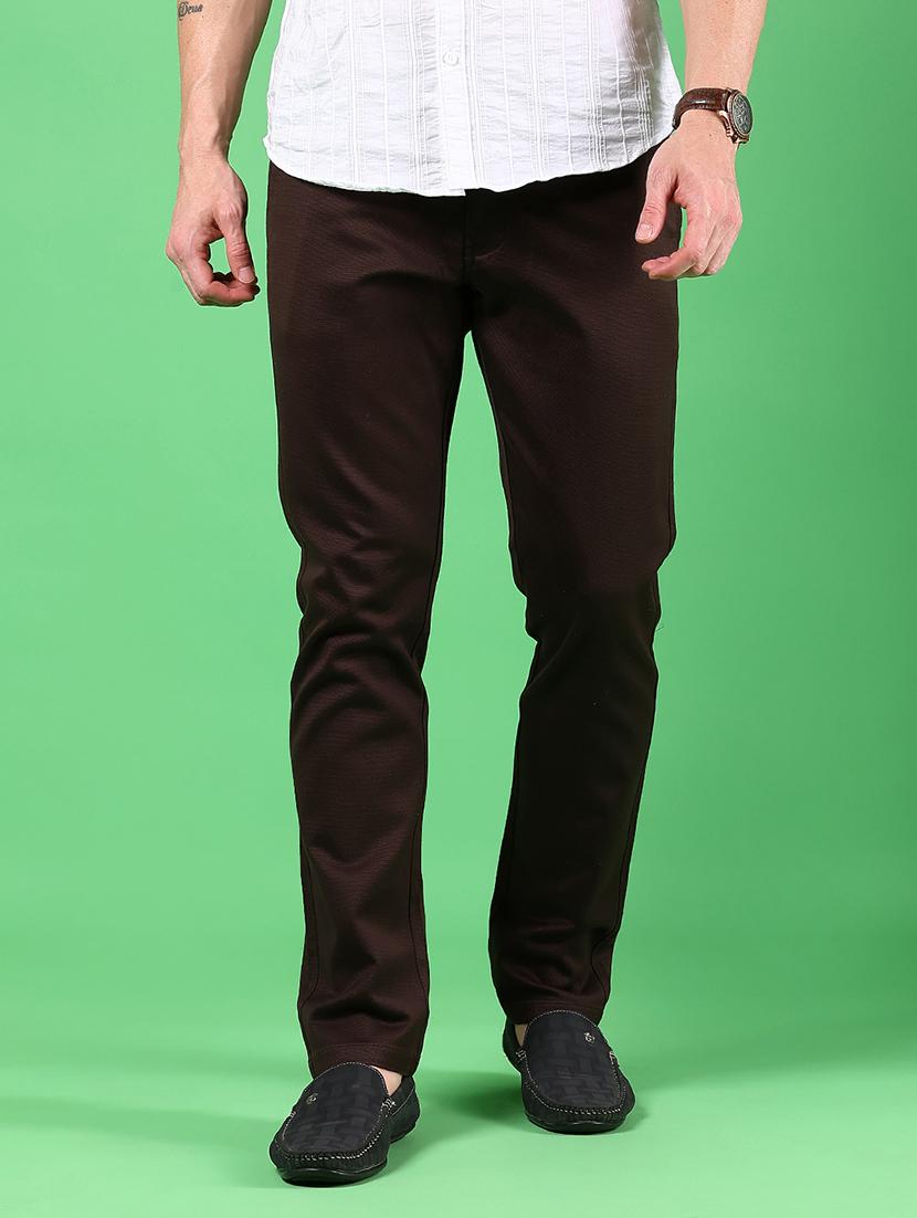 men solid md rise flat front casual chinos - 21907465 - Standard Image - 1