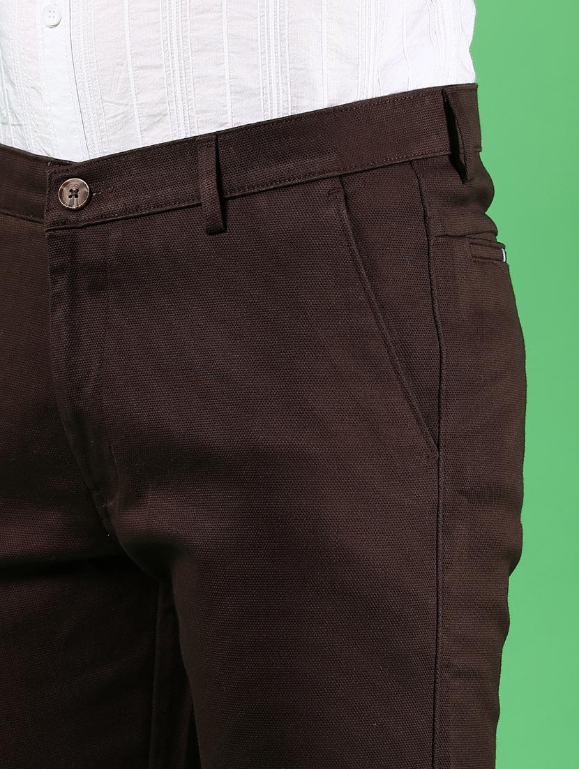 men solid md rise flat front casual chinos - 21907465 - Standard Image - 4
