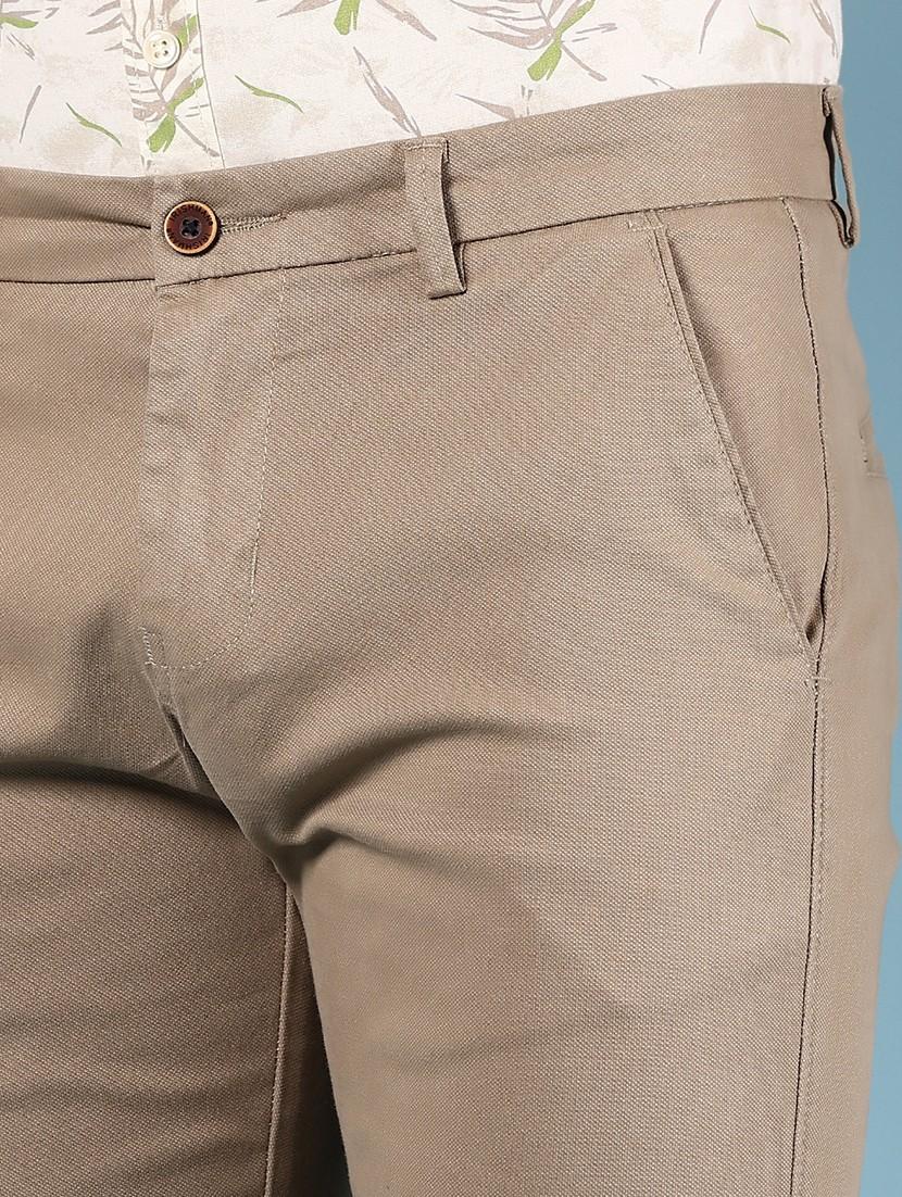 men solid md rise flat front casual chinos - 21907548 - Standard Image - 4