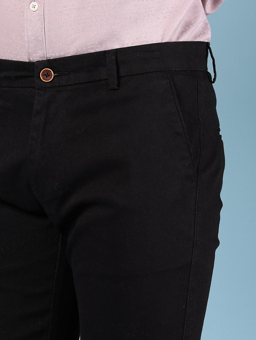 men solid md rise flat front casual chinos - 21907549 - Standard Image - 4