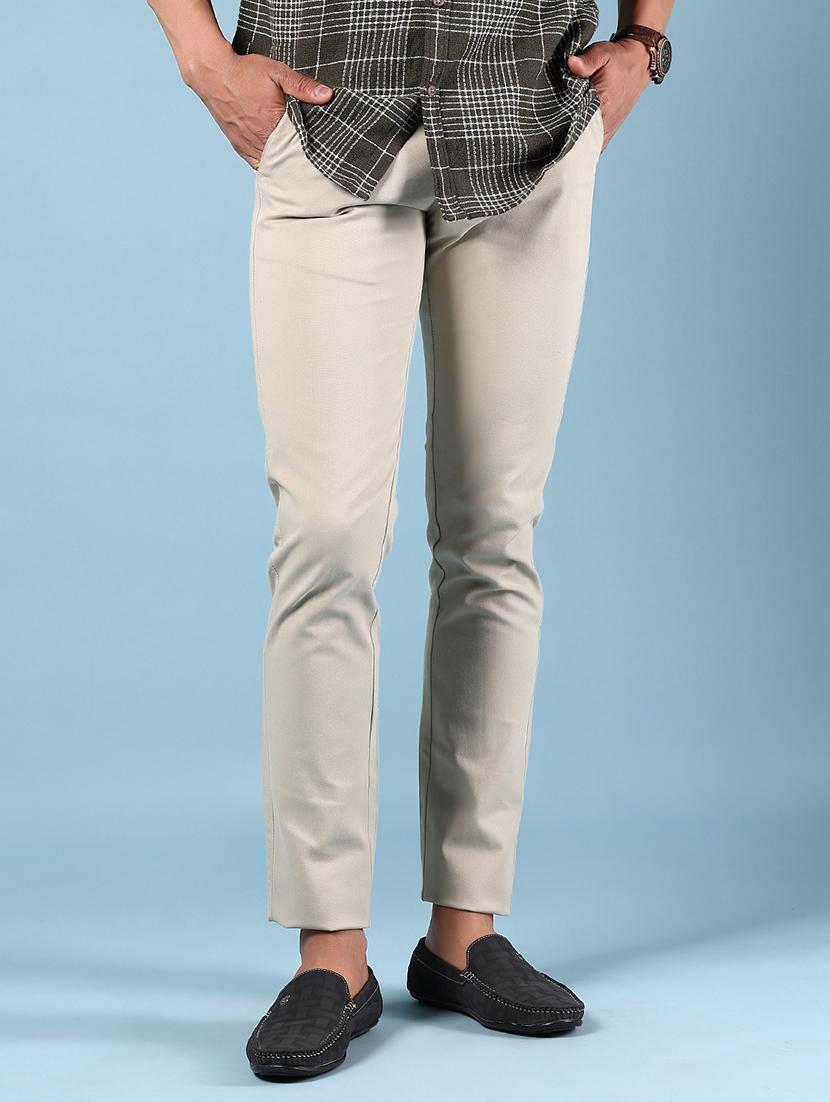 men solid md rise flat front casual chinos  - 21907551 -  Standard Image - 1