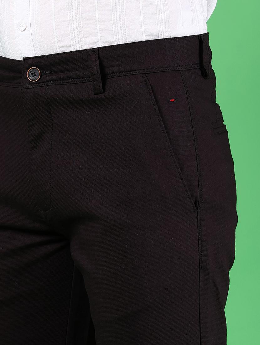 men solid md rise flat front casual chinos - 21907587 - Standard Image - 4