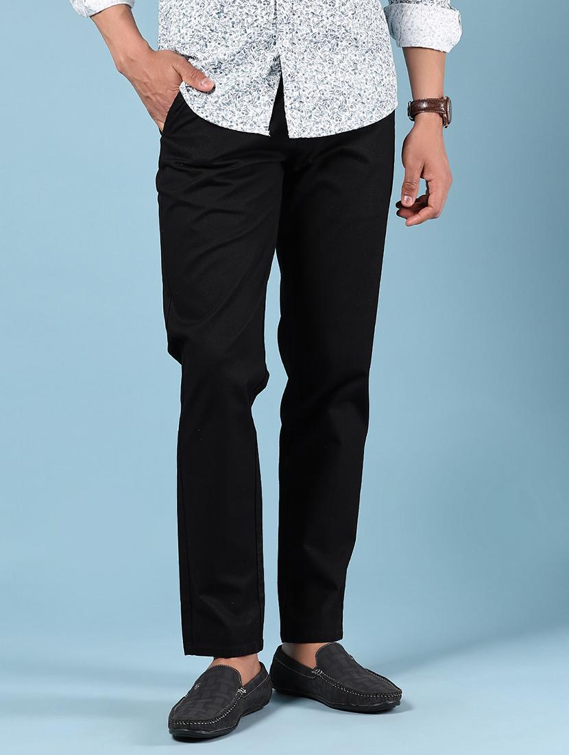 men solid md rise flat front casual chinos  - 21907594 -  Standard Image - 1