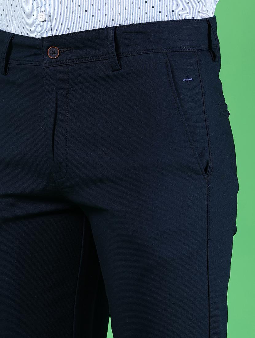 men solid md rise flat front casual chinos - 21907595 - Standard Image - 4