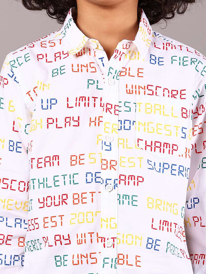 boys printed collared long sleeve shirt - 21907622 -  Standard Image - 4