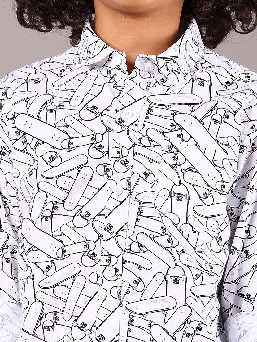 boys printed collared long sleeves shirt - 21907623 -  Standard Image - 4