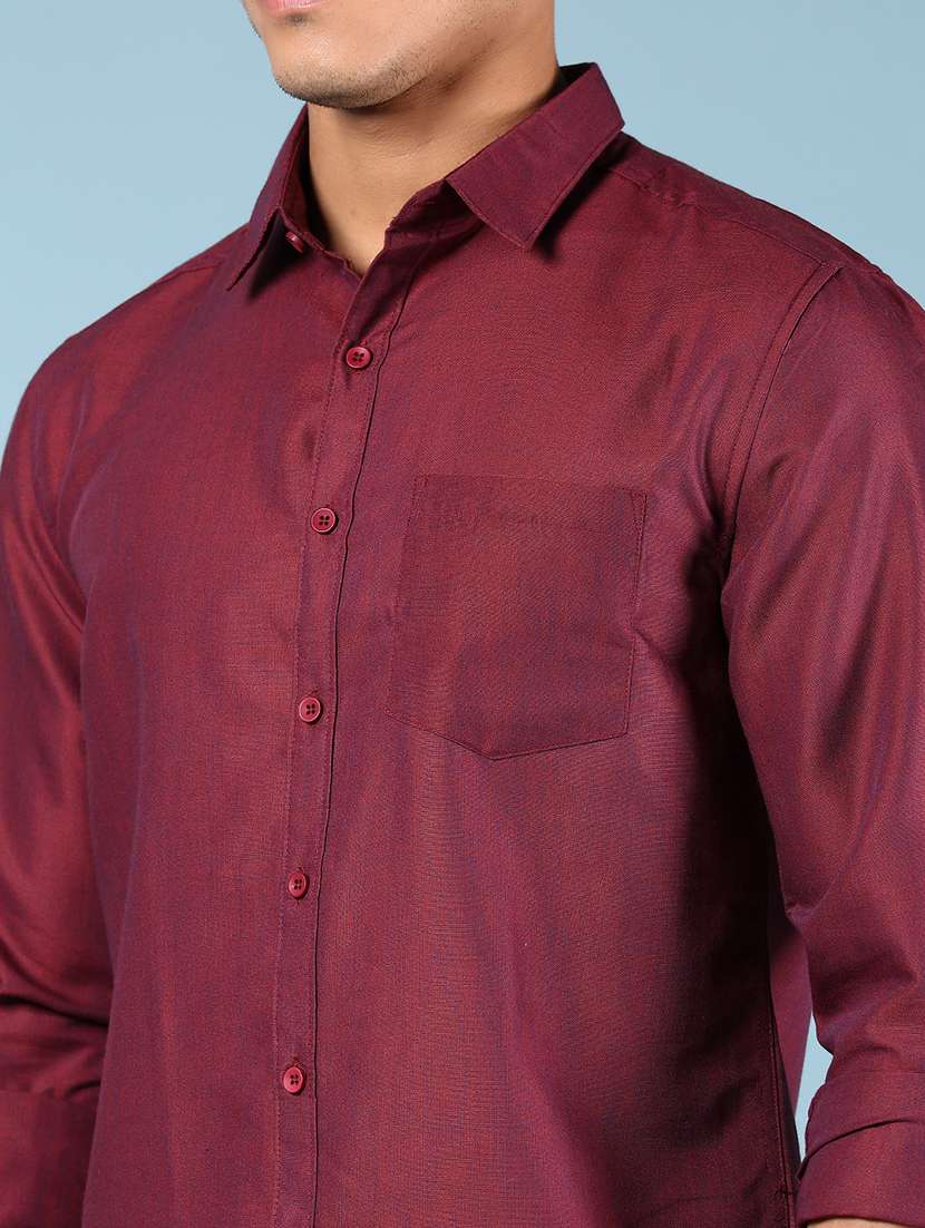men solid collared long sleeve shirt - 21907645 -  Standard Image - 4