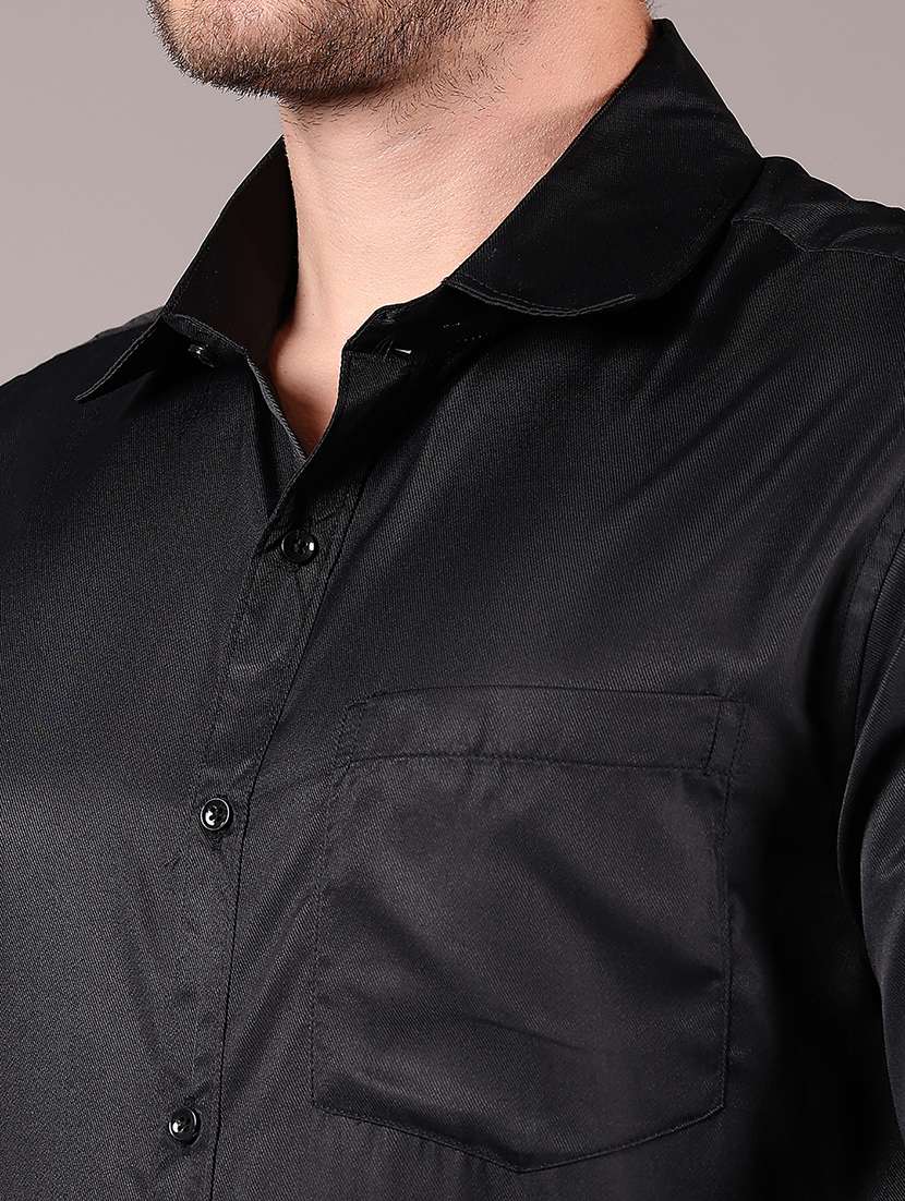 men solid long sleeve formal shirt - 21907646 -  Standard Image - 4
