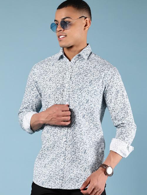 men printed long sleeve regular fit casual shirt - 21907678 - Standard Image - 0
