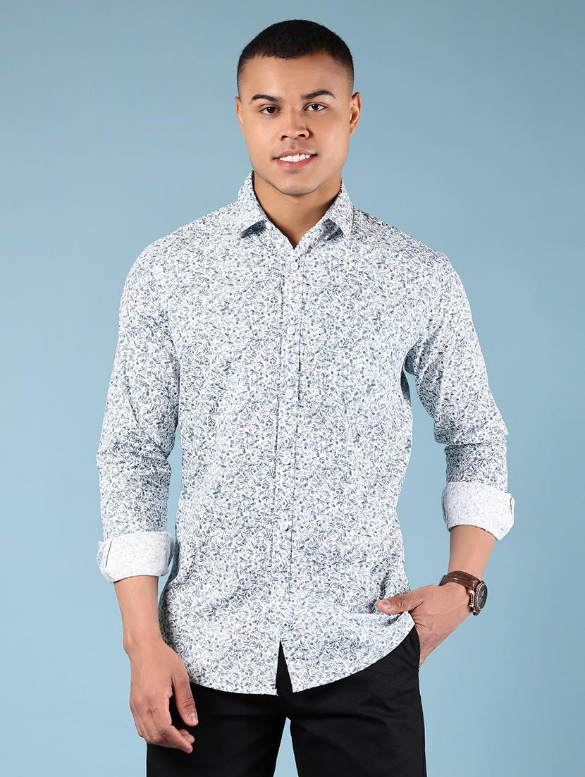 men printed long sleeve regular fit casual shirt - 21907678 - Standard Image - 1