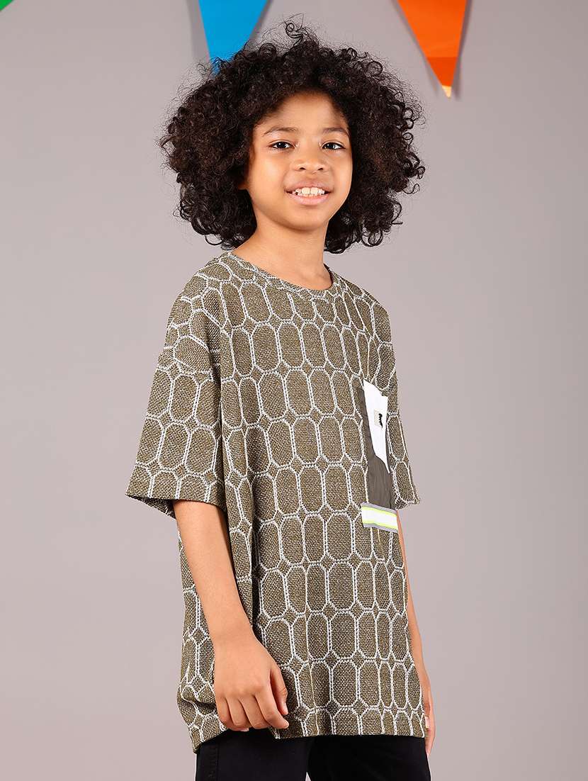 boys self design short sleeve casual t-shirt - 21907684 -  Standard Image - 1