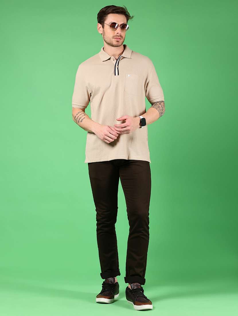 men solid short sleeve polo t-shirt - 21907691 -  Standard Image - 4