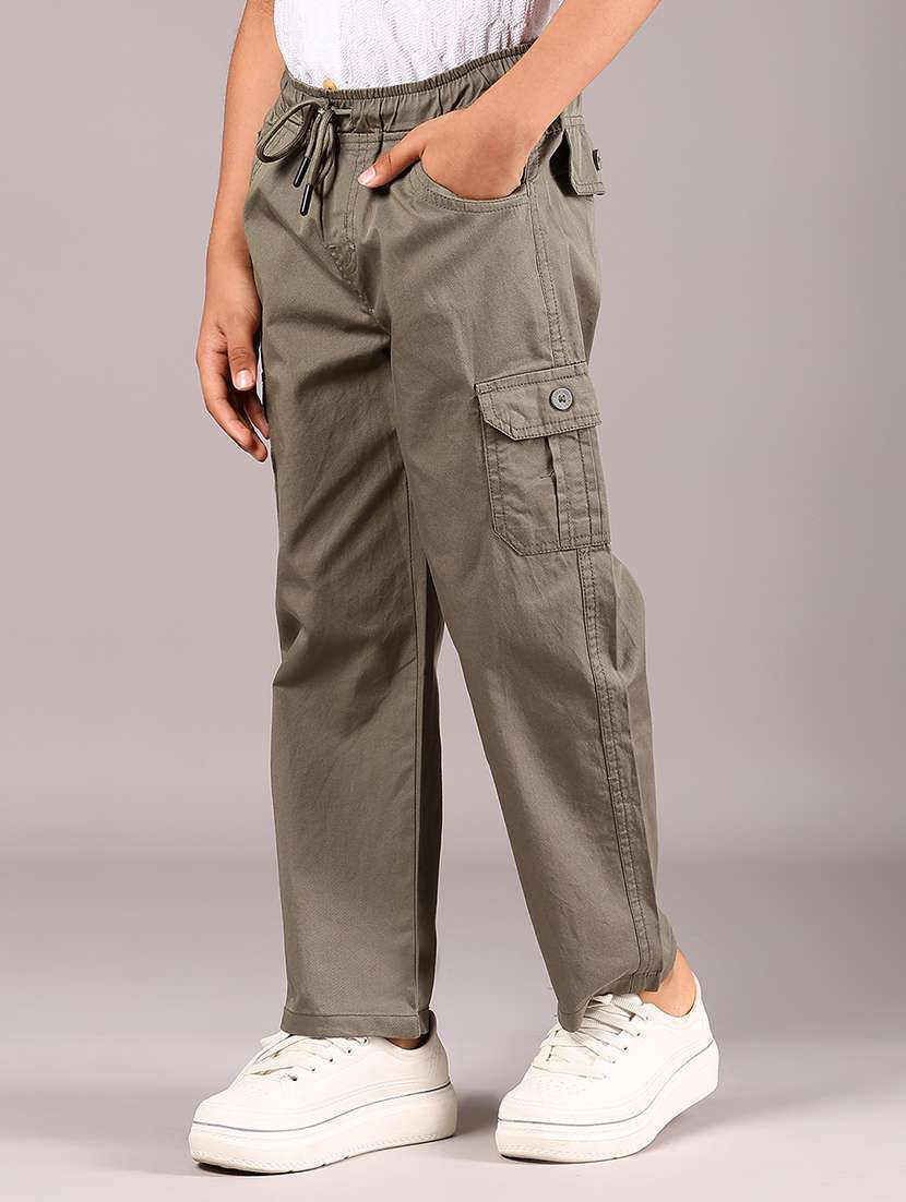 boys solid mid rie relaxed fit cargo - 21907692 -  Standard Image - 1