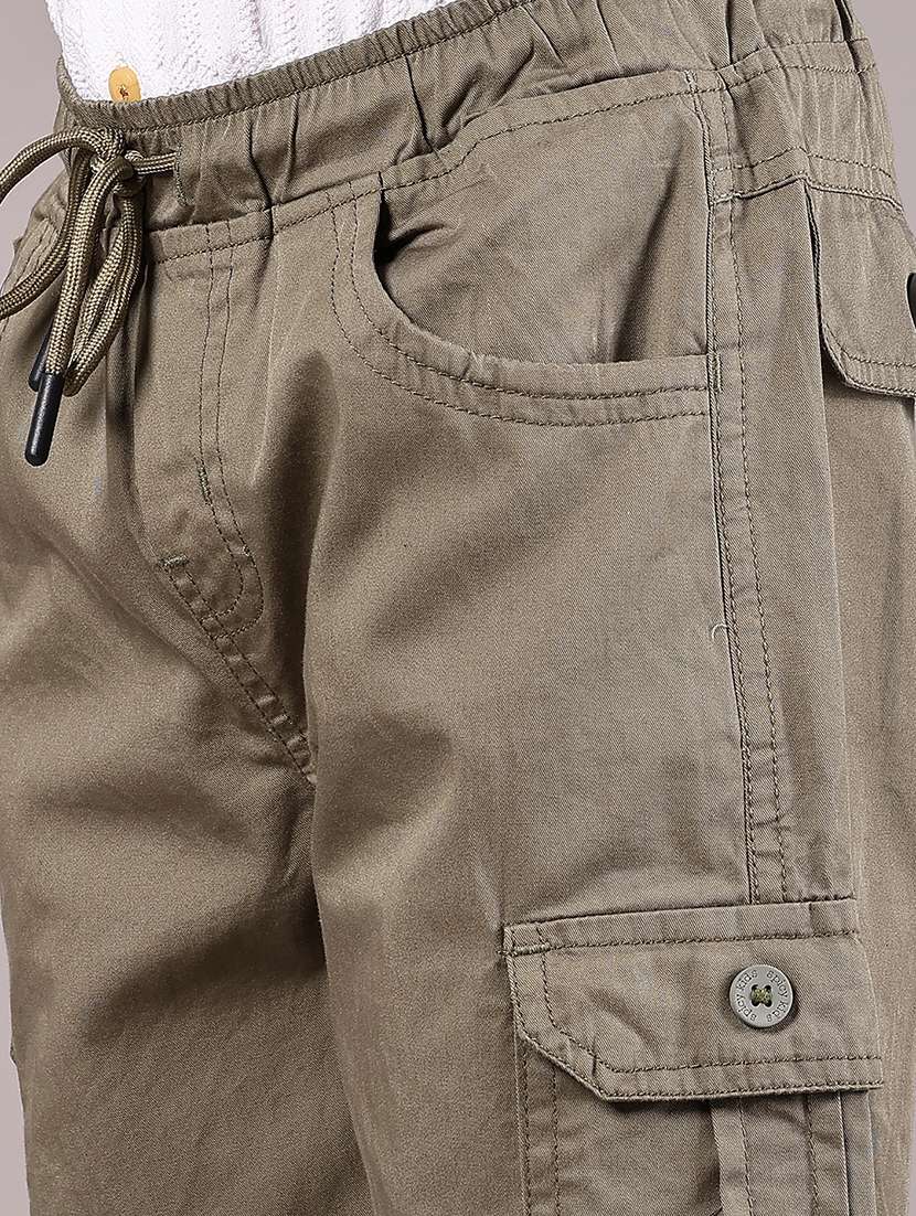 boys solid mid rie relaxed fit cargo - 21907692 -  Standard Image - 4