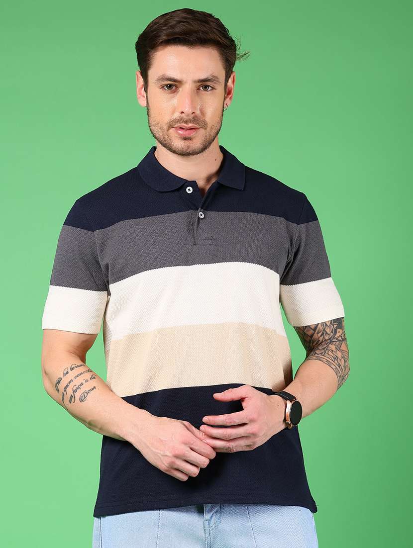 men color block short sleeve regular fit polo t-shirt - 21907701 -  Standard Image - 1