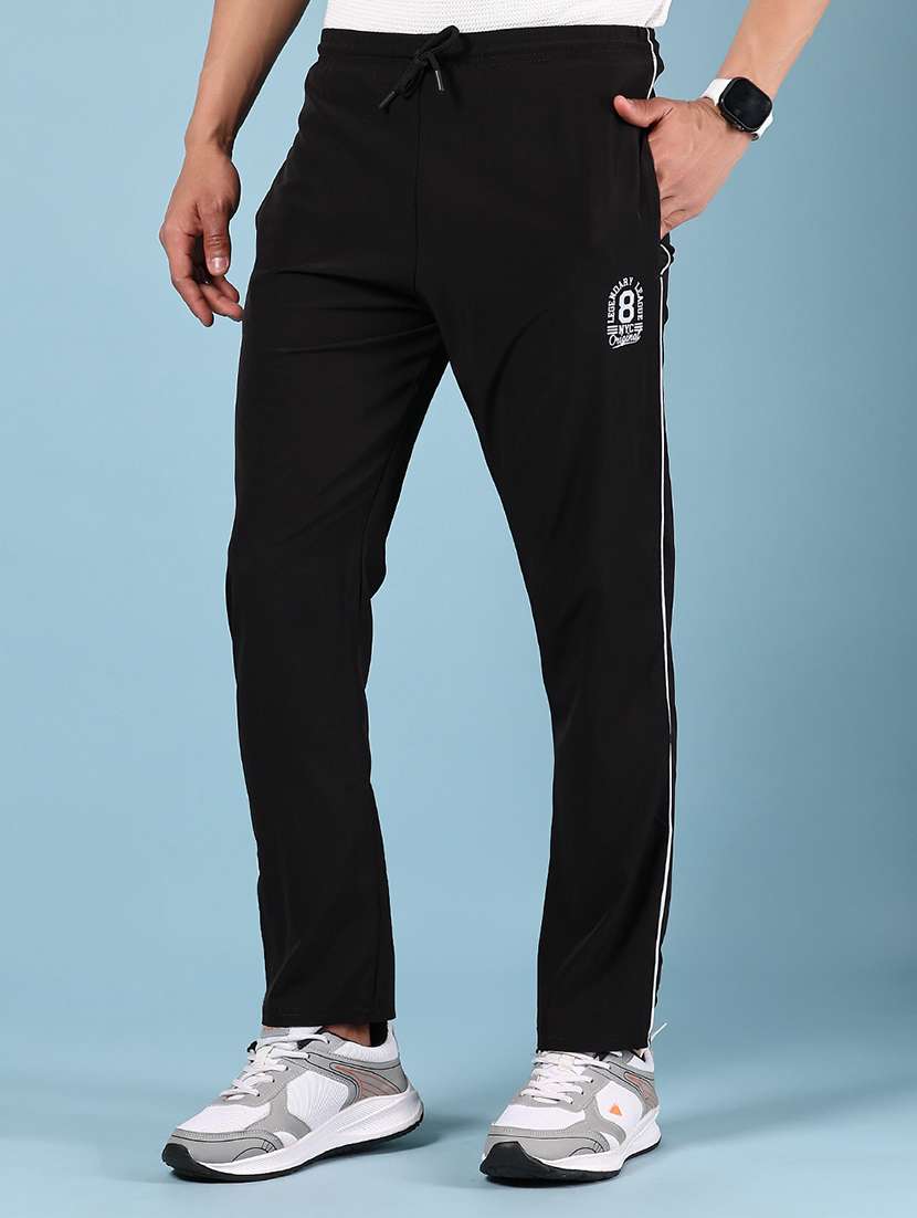 men solid mid rise full length track pant - 21907719 -  Standard Image - 1