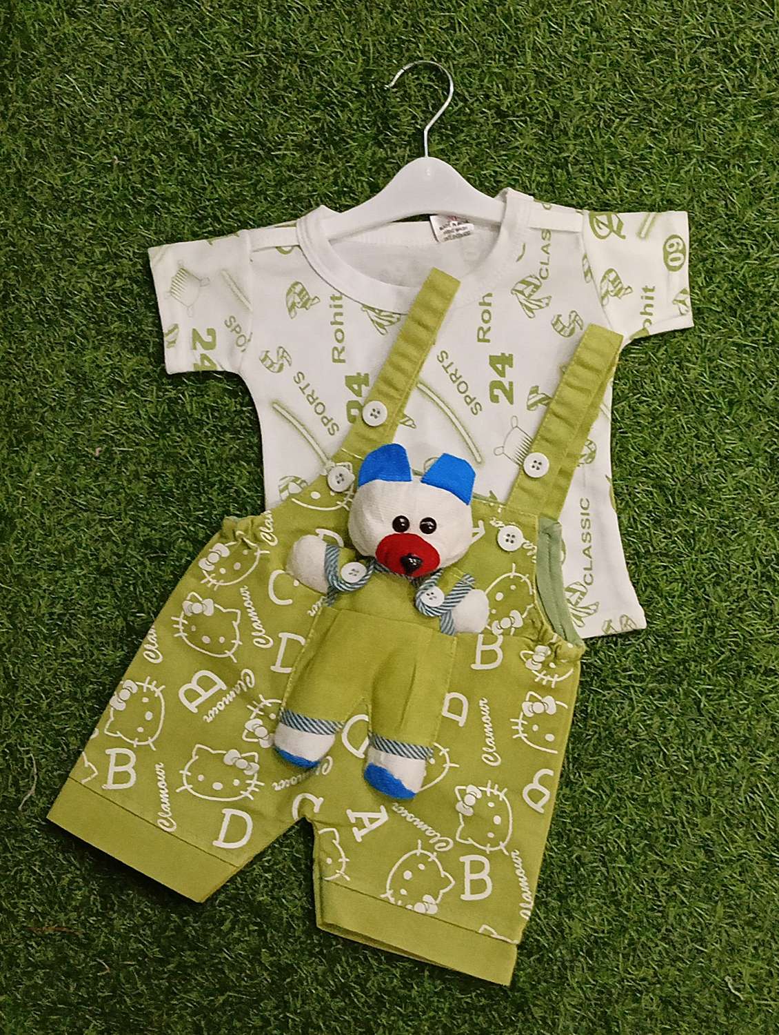 kids printed adjustable strap dungree - 21907736 -  Standard Image - 1