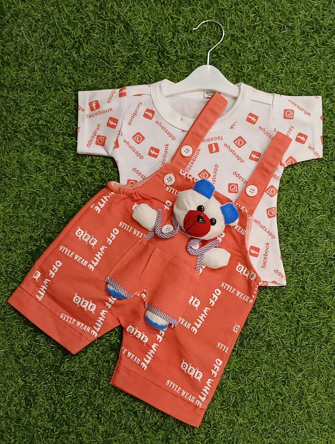 boys printed round neck t-shirt & duangaree set - 21907741 -  Standard Image - 1