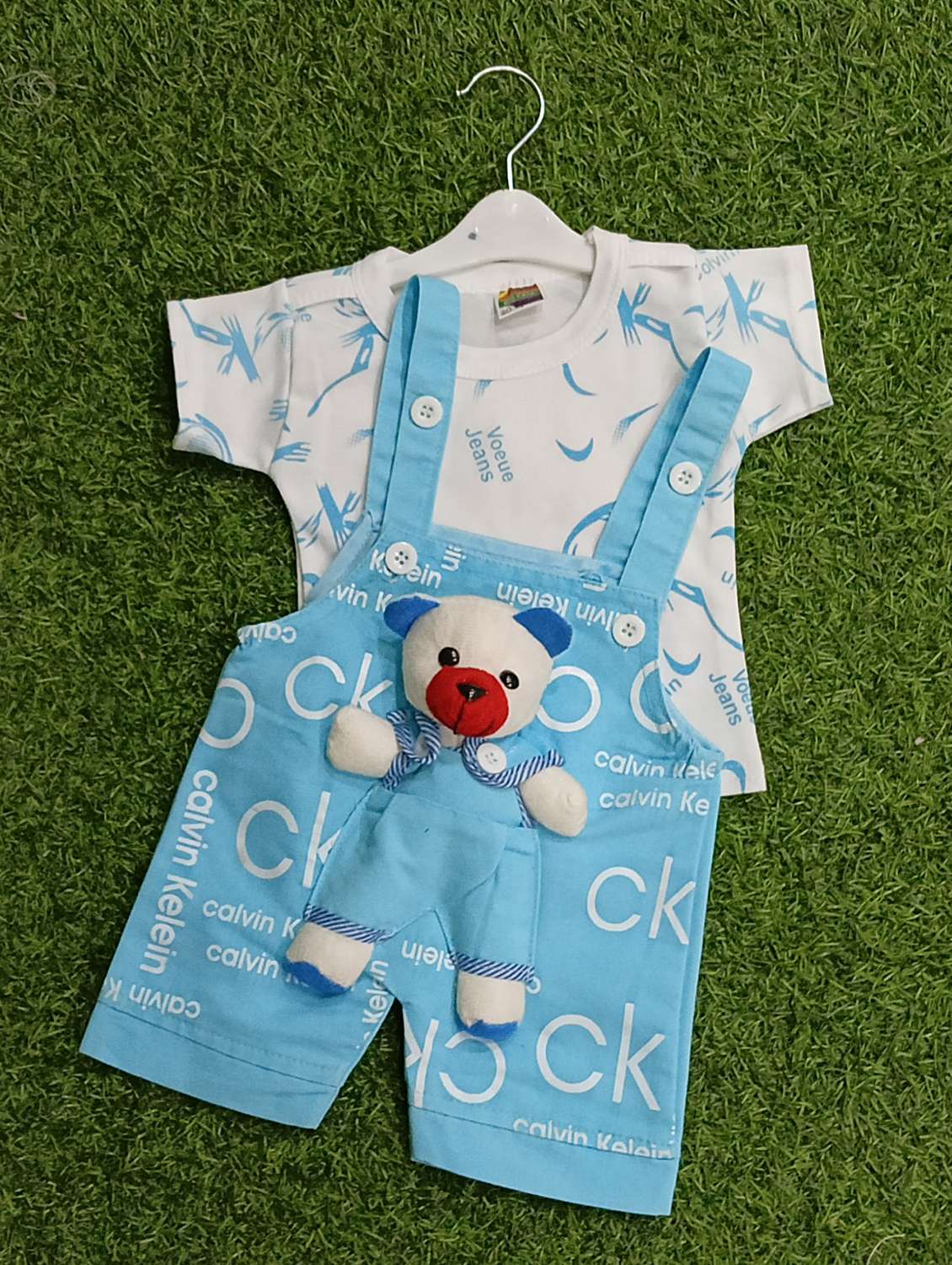boys printed round neck t-shirt & duangaree set - 21907751 -  Standard Image - 1