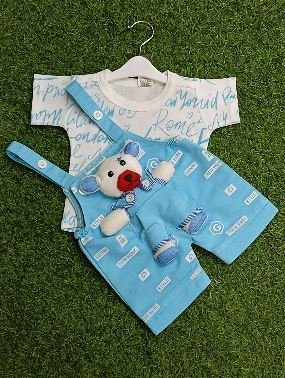 boys printed round neck t-shirt & duangaree set - 21907753 -  Standard Image - 1