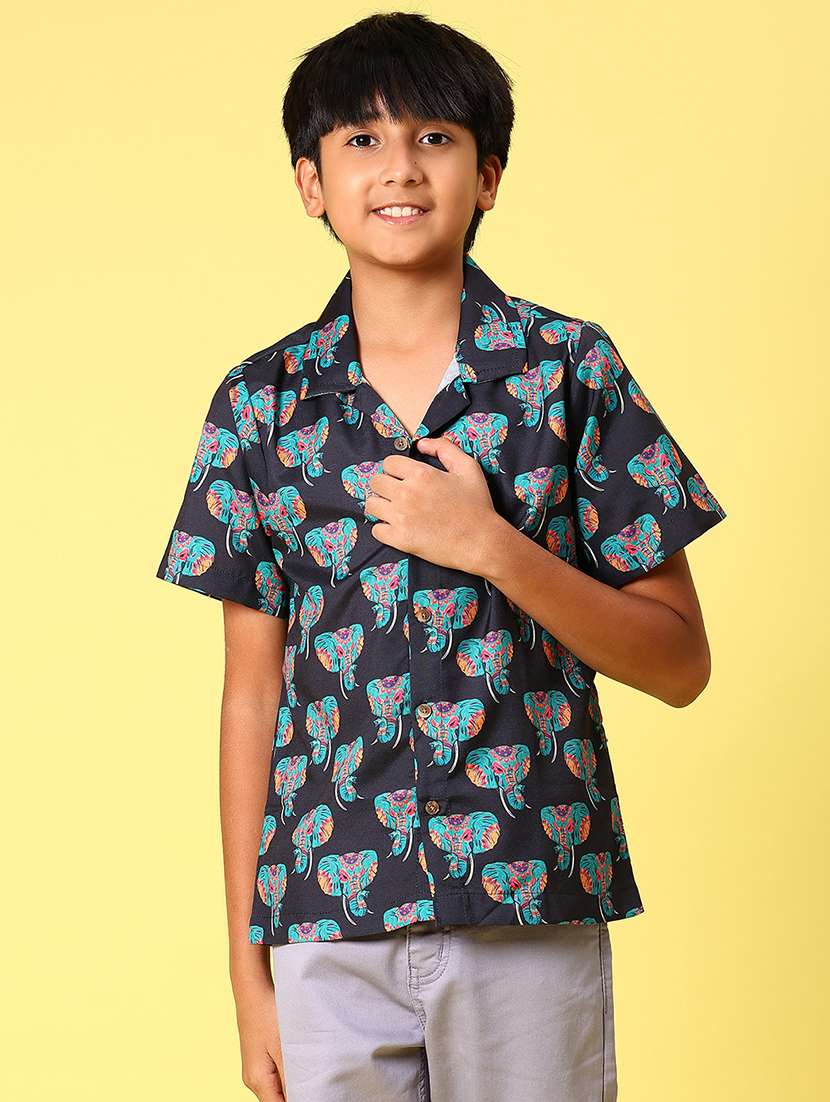 boys printed short sleeve loose fit shirt - 21907777 -  Standard Image - 1