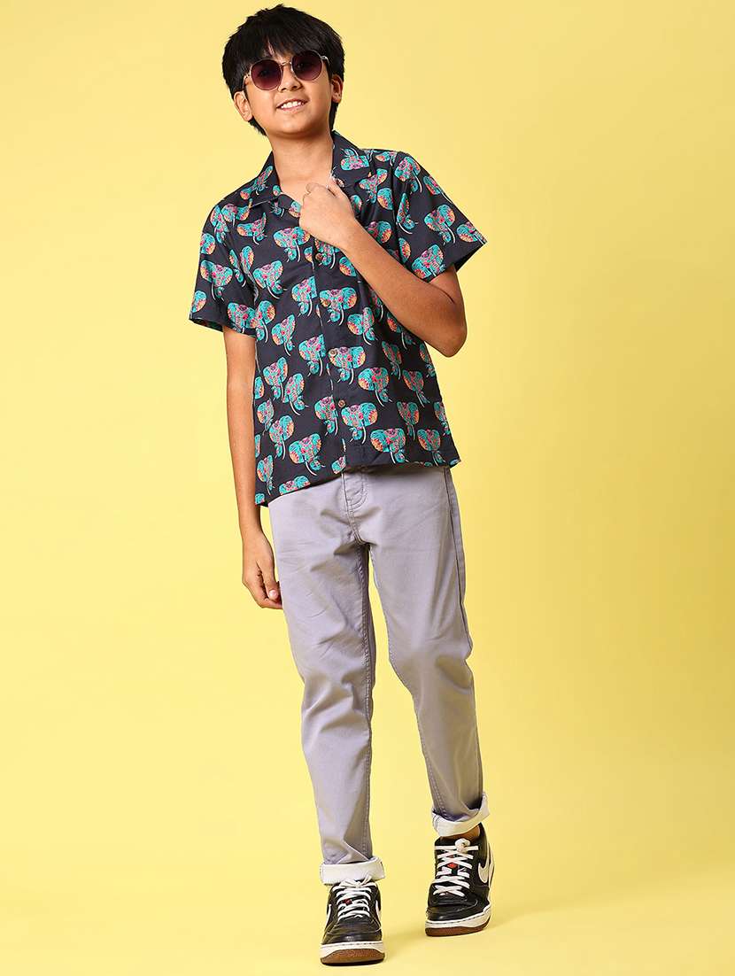 boys printed short sleeve loose fit shirt - 21907777 -  Standard Image - 4