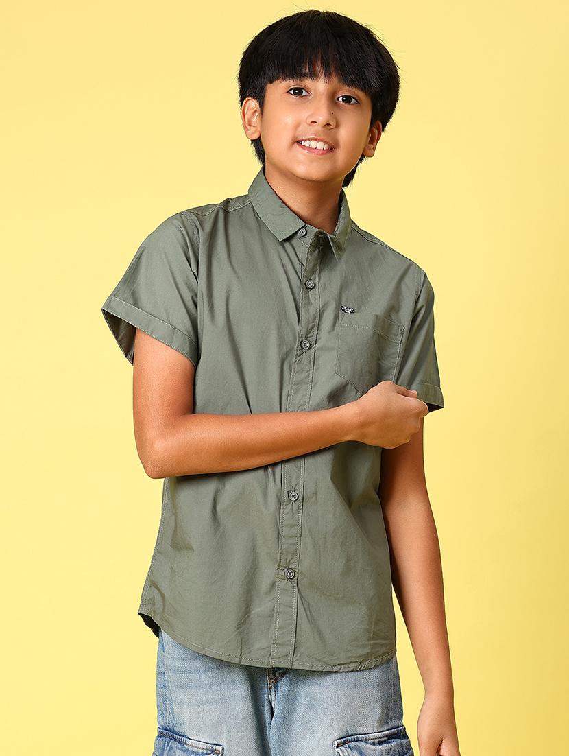 boys solid short sleeve casual shirt - 21907779 -  Standard Image - 1