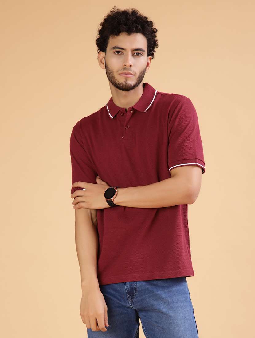 men solid short sleeve regular fit polo t-shirt - 21908033 -  Standard Image - 1