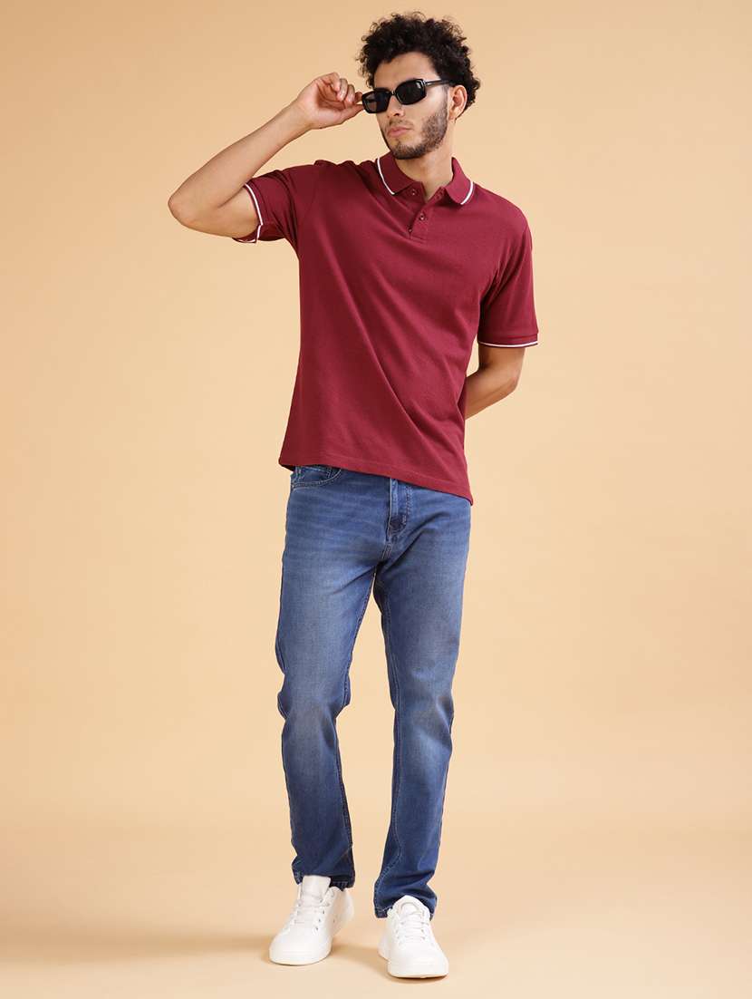 men solid short sleeve regular fit polo t-shirt - 21908033 - Standard Image - 4